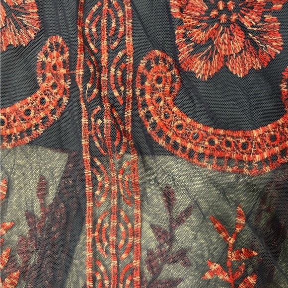 Altar'd State Navy and Red Floral Lace and Embrodisred Dress - Picture 5 of 7